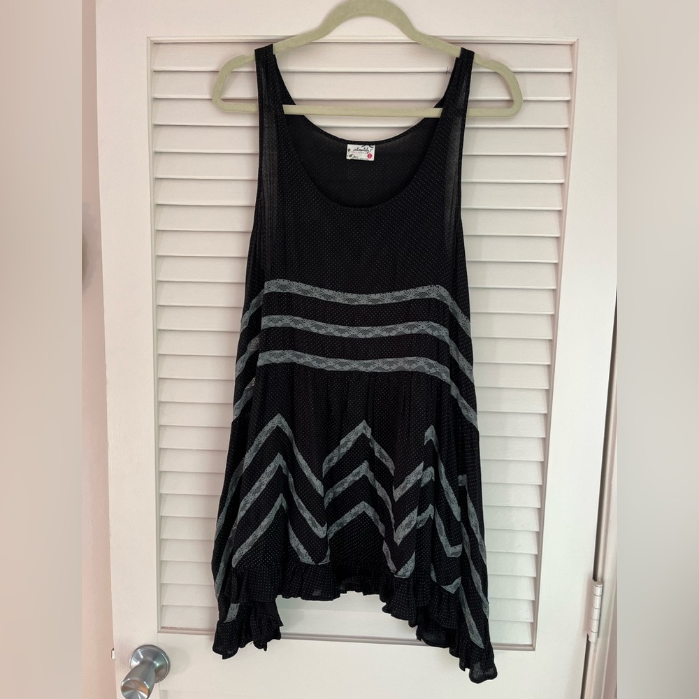 Free People Black and Gray Striped Tunic/Dress